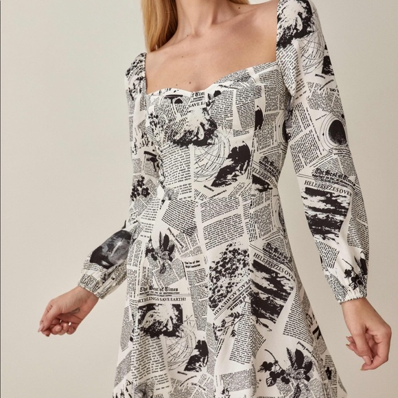 Mochi Dress in Climate Newsprint NWT!!! - Picture 2 of 4
